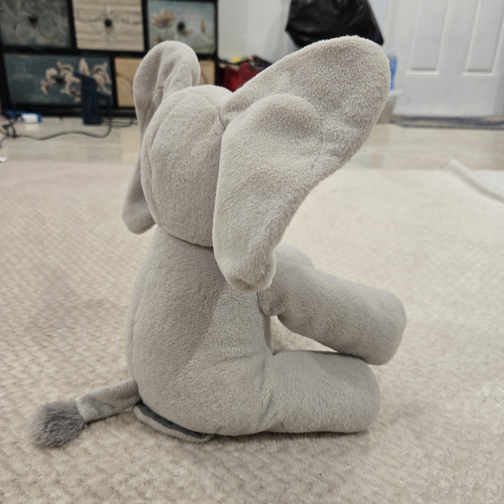 Baby GUND Animated Flappy  Elephant Plush Gray 12" Peek A Boo Ears Hang Low - Picture 5 of 10